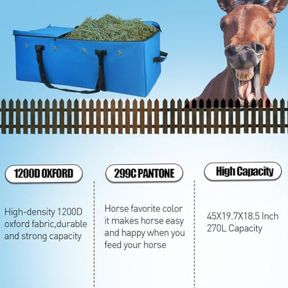 2pcs Hay Bale Storage Bag,Heavy Duty 1200D Oxford Fabric Hay Bale Bag Extra Large Hay Bag for Hay Transport and Storage，45x19.7x18.5 Inch