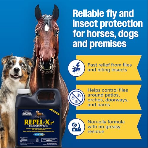 Farnam Repel-X pe Concentrated Fly Spray for Horses & Dogs, 32 Ounces - size: 32 Fl Oz (Pack of 1)