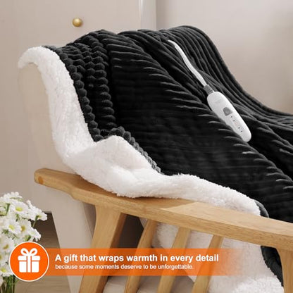 Heated Throw Blanket Electric Throw Blanket Heating Blanket Throw 50''X60'' - color: Charcoal, size: Throw(50"x60")