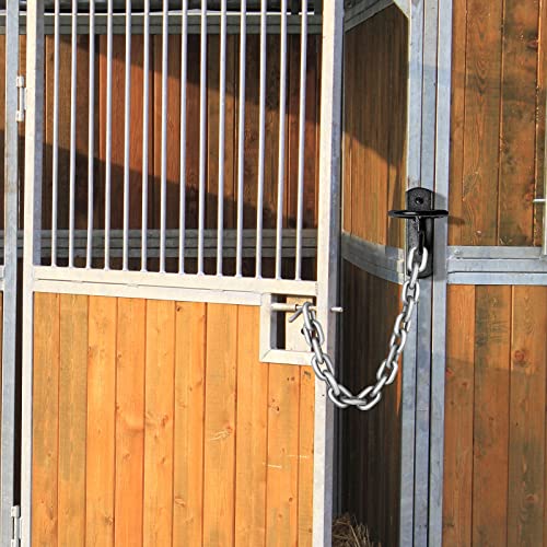 Dunzy 10 Pcs Bucket Hooks for Horses Bucket Hangers Holder Metal, Black - color: Black