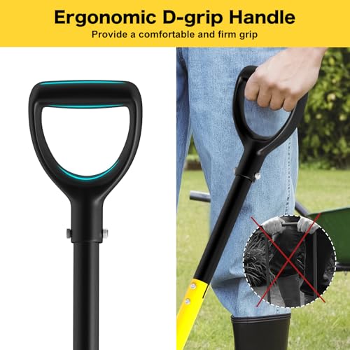 Pitch Fork, 4 Tine Heavy Duty Garden Fork Ergonomic Handle for Gardening
