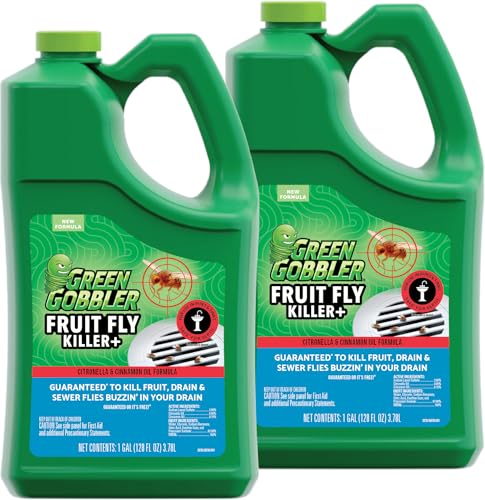Green Gobbler Fruit Fly Killer+ - Kills Fruit Flies, Drain Flies & Sewer Flies, Gel Treatment For Use in Sinks & Pipes - Safe for Septic Systems (2 PACK) - size: 2 Gallon
