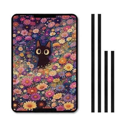 Beautiful Flower and Black Cat RV Door Windows Shade Universal V Blackout Shades Blocking Light Window Cover Anti Hot Sunproof RV Camper Trailer Accessories - color: Beautiful Flower and Black Cat