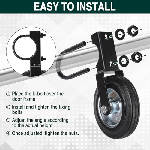 2 Way Farm Gate Latch 6" Gate Support Wheel for Metal Tube Gates