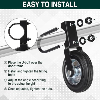 2 Way Farm Gate Latch 6" Gate Support Wheel for Metal Tube Gates