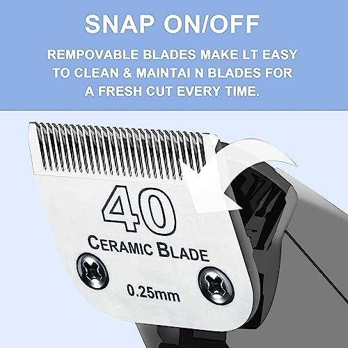 #40 Blade Dog Grooming Blades Compatible with Andis/Wahl/Oster Clippers - color: 2pc 40:1/100''(0.25mm)