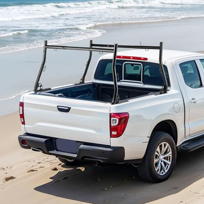 VEVOR Truck Ladder Rack, 49-73 in Width, Extendable Universal Cargo Rack, Heavy Duty Steel with 800 lbs Static Load Capacity, Ideal for Canoes, Surfboards, Ladders, Lumber, Tents, and Large Cargo - style: Drilling