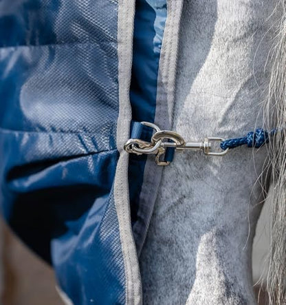 Horseware Ionic® Therapy Stable Blanket - Imperial Blue/Silver & Navy, 78 inches - size: 78 inches