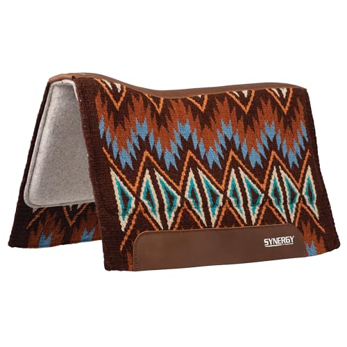 Weaver Equine Synergy Contoured Performance Saddle Pad - color: Quest-Brown/Blue, size: 32" x 34"