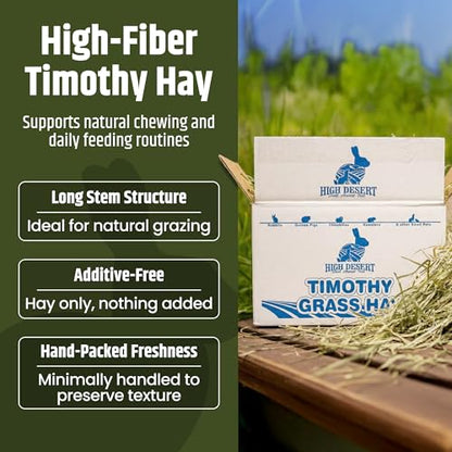 High Desert 2nd Cutting Timothy Hay for Rabbits, Guinea Pigs, 16 lb | Soft Leafy Texture With Balanced Fiber, Supports Healthy Digestion, Great For Chinchillas, Hand Packed in the USA, Low Dust - size: 16 Pound (Pack of 1)