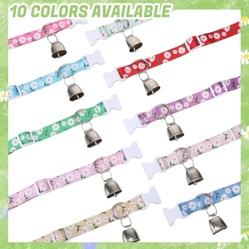 10 Pack Floral Goat Collars Adjustable Grazing Collar with Copper Bells - color: 10 Pack