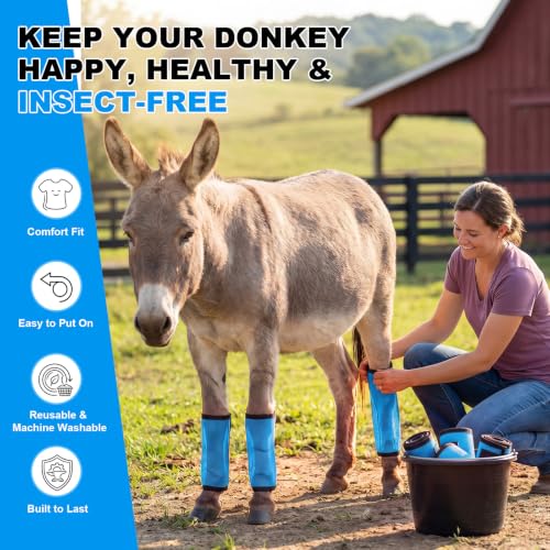 Donkey Fly Boots, Breathable Mesh Leg Wraps - color: Blue