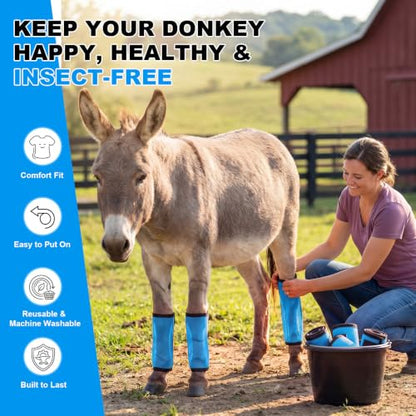 Donkey Fly Boots, Breathable Mesh Leg Wraps - color: Blue