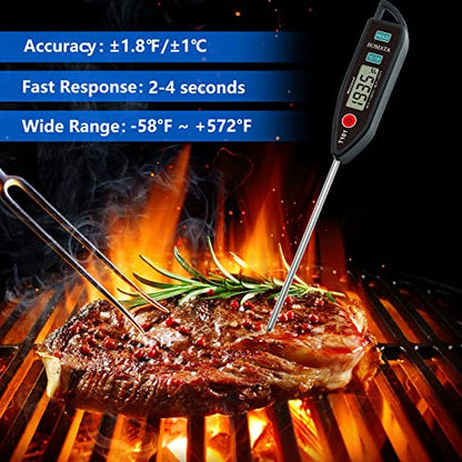 BOMATA Digital Water Thermometer for Liquid, Meat, Cooking, IPX7 Waterproof - color: Black
