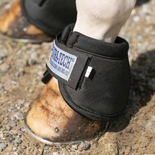 Dura-Tech Ballistic Bell Boots for Horses | Ballistic Nylon Outer | Neoprene Cushioning | Rub-Free Design | Secure Fit for Active Horses - size: Medium