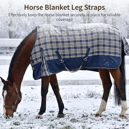 6 Pcs Horse Blanket Leg Straps, Elastic Horse Blanket Replacement Straps with Ended Clips & PVC Cover Tube, 20.1-27.6" Stretchy Rug Leg Accessories