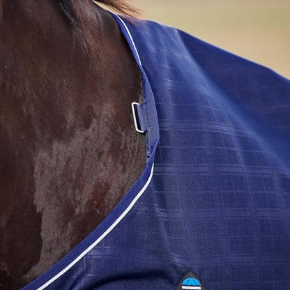 WeatherBeeta ComFiTec Prelim Turnout 100g, Navy Embossed Plaid, 84" - size: 84"