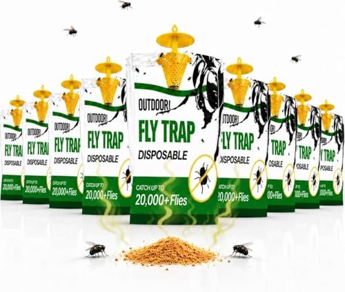 Fly Traps Outdoor 9 Pack, High-Capacity Disposable Water-Activated Hanging Bags - Outdoor Protection Pouches for Horse Stables, Barns, Ranches and Yards