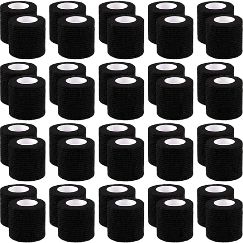 BQTQ 40 Rolls Self Adhesive Bandage Wrap 2 inch Self Adherent Tapes(Black) - color: Black, size: 2 Inch
