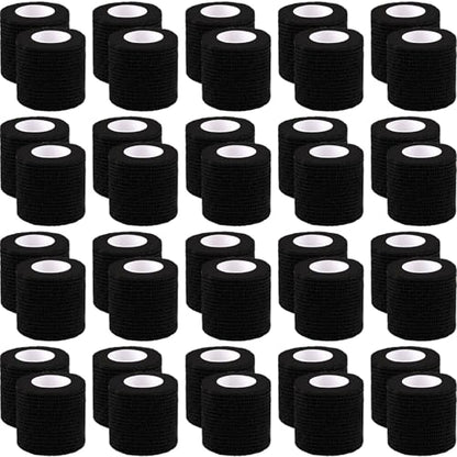 BQTQ 40 Rolls Self Adhesive Bandage Wrap 2 inch Self Adherent Tapes(Black) - color: Black, size: 2 Inch