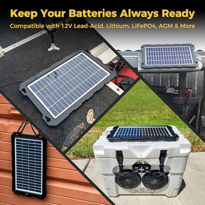 SUNAPEX 8W 12V Solar Car Battery Trickle Charger & Maintainer - size: 8W