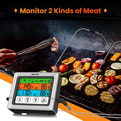 SMARTRO ST54 Dual Probe Digital Meat Thermometer with Timer Mode