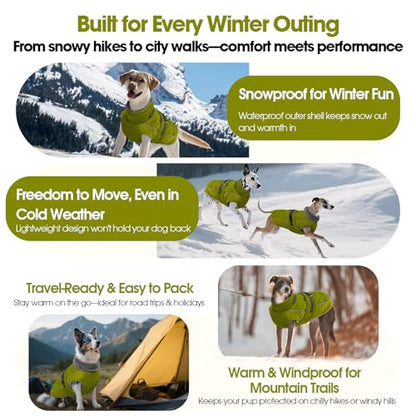 QBLEEV Warm Dog Jacket, Waterproof Dog Winter Coat with Harness - color: Autumn-Fragrance, size: Small