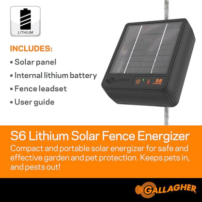 Gallagher S6 Solar Energizer Bundle with 1312ft Polywire | Electric Fence Starter Bundle