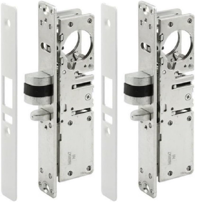 Pacific Doorware Storefront Door Mortise Deadlatch Adams Rite Style Lock in Aluminum (Right Hand, Aluminum Silver, 1-1/8") (Pack of 2) - size: 1-1/8" Backset (Pack of 2), style: Right Hand