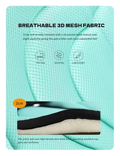 Harrison Howard Bareback Horse Riding Pad Breathable Mesh Cushioned No-Saddle Pad with Girth for Trail Training - color: Mint