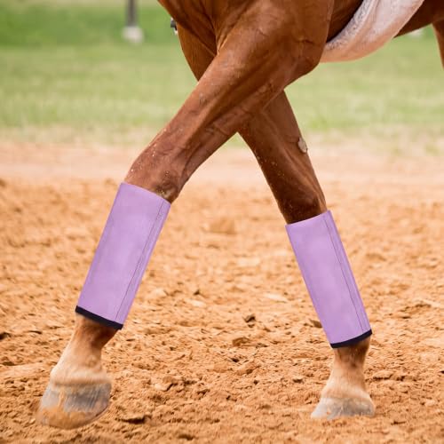 Jexine 8 Pcs Mesh Fly Boots for Horse - color: Light Purple