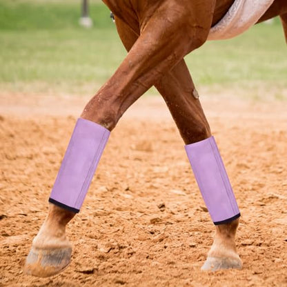 Jexine 8 Pcs Mesh Fly Boots for Horse - color: Light Purple