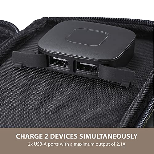 ELECOM NESTOUT Portable Solar Panel, Dual USB-A Ports, 28W Power Generation Charger for Phone Camping, Durable Water-Resistant Ripstop Nylon, Foldable Lightweight, Adjustable Stands (2-Panel) - color: 2-panel
