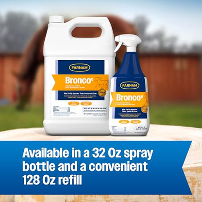 Farnam Bronco E Fly Spray for Horses, Dogs & Premises 32 oz Spray - size: 32 fl oz