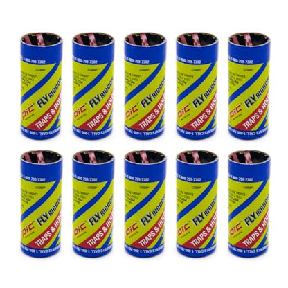 PIC FR10B 69060216325 Fly Ribbons Fruit Fly Traps for Indoors and Outdoors, Bug Trap for Winged Insects, Set of 10