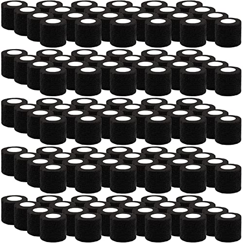 BQTQ 120 Rolls Elastic Adhesive Tape 2 Inch Self Adherent Bandages(Black) - color: Black, size: 2 Inch