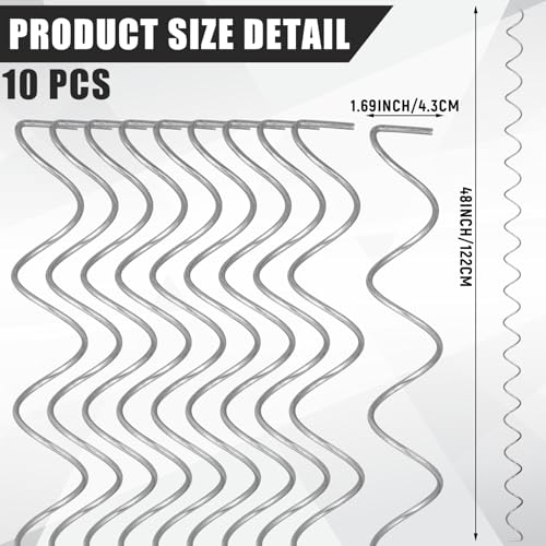Yaocom 10 Pcs 48'' Wire Panel Connector Hinge 9 Gauge Stainless Steel Panel Connector Hinge for Deer Fencing Livestock Animal Pens Gates Trailer Cages - size: 48''