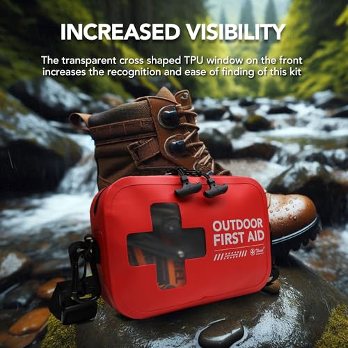 152 PCS Waterproof First Aid Kit, Small Medical Outdoor Boat Safety Dry Bag
