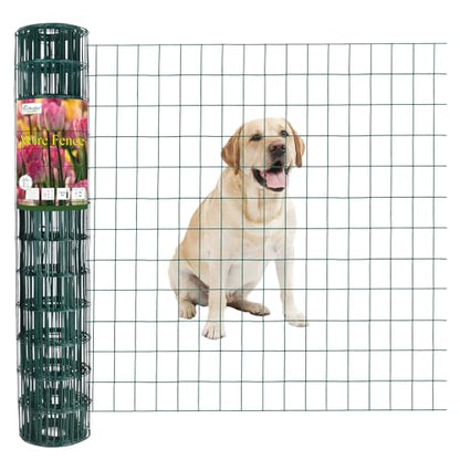 Green PVC Coated Welded Wire Fence 36" x 25' Roll, 2"x3" Mesh, 16 Gauge - color: Green, size: 2''x3'' 16GA 36''x25'
