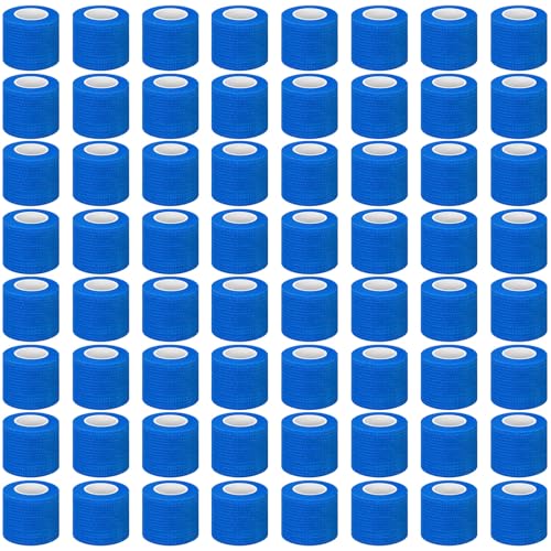 Treela 64 Pack 2" X 5 Yards Self Adhesive Bandage Wrap Blue - color: Blue, size: 2 Inch X 5 Yard