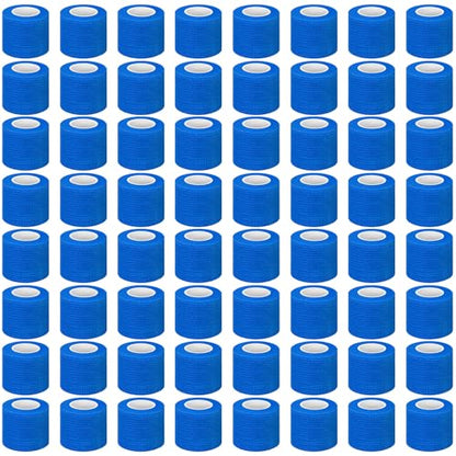 Treela 64 Pack 2" X 5 Yards Self Adhesive Bandage Wrap Blue - color: Blue, size: 2 Inch X 5 Yard