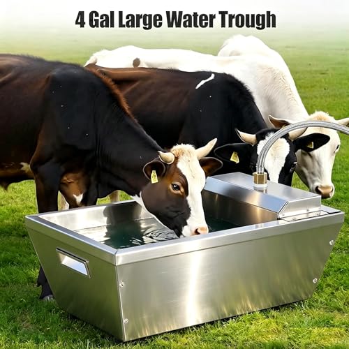 4Gal Dog Water Bowl Dispenser Automatic Livestock Water Trough