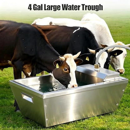 4Gal Dog Water Bowl Dispenser Automatic Livestock Water Trough