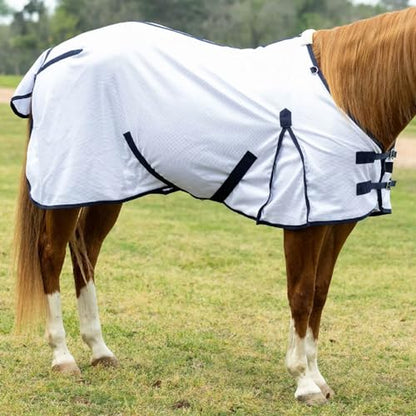 Reinsman Fly Sheet - Lightweight Breathable Ventilated Non-Slip Standard Neck Summer Mesh Sheet for Horses, White - 81" - size: 81"