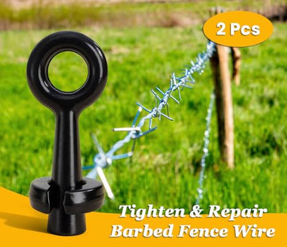 Elsjoy 2 Pack Barbed Wire Pullers, Fence Stretcher Tool Wire Gripper for Stretching Wire, Fence Barb Wire Tighten Tools