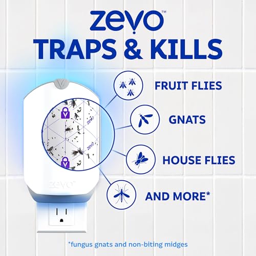 Zevo Flying Insect Trap Refill Cartridges for Fruit Flies & Gnats, 10 Count - style: 10 Refill Cartridges