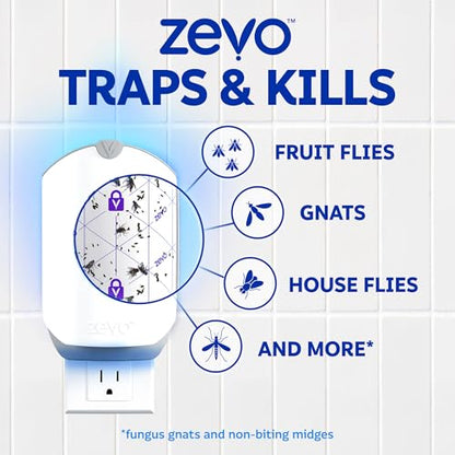 Zevo Flying Insect Trap Refill Cartridges for Fruit Flies & Gnats, 10 Count - style: 10 Refill Cartridges