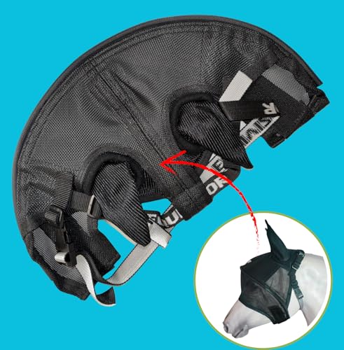 Solar Vizor Horse Fly Mask with Ears (Size COB), 100% UV Eye Protection for Horses with Uveitis, Photosensitivity, Ulcer, Head Shaking, Solid Durable EVA Lining Across The top Half of The Solar Vizor - size: COB
