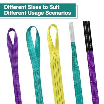 Lift Sling Straps,1" x 3.3' 2-Ply Heavy Duty Flat Eye Lift Slings | Polyester Lifting Strap Tree Saver Recovery Strap Web Sling Rigging Moving Tow Hoist Gear Straps Kit 3200 lb 2600 lb 6400 lb - color: Purple, size: 1" x 3.3'