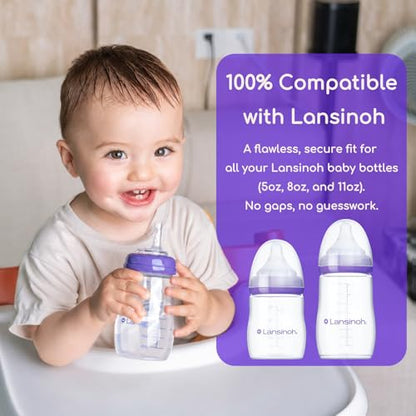 CHUBBIEE Straw Sippy Nipples Compatible with Lansinoh Bottles, 4-Pack - color: Sippy Straw